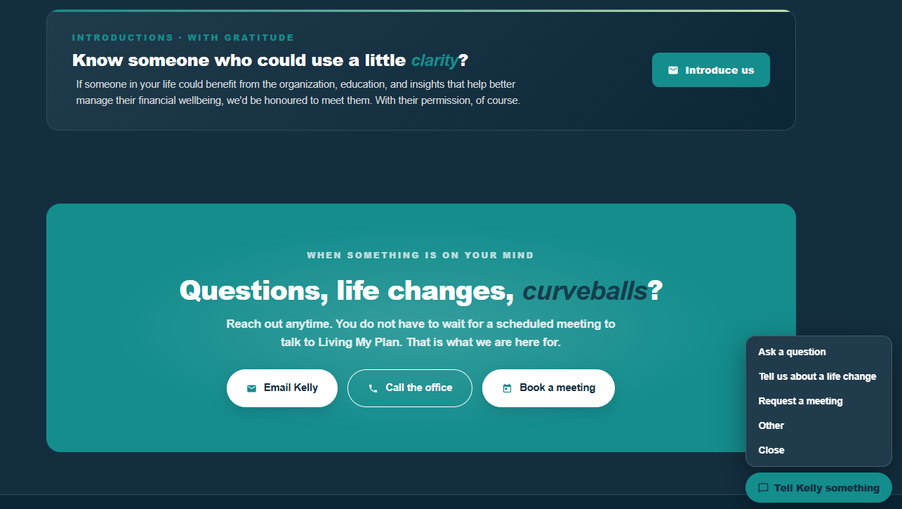 Referrals and ongoing connection